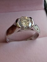 Moissanit gyémánt   2 ct 925 ezüst gyűrű