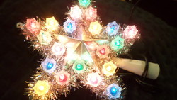 Kb 20 cm-es , színes , világító csúcsdísz karácsonyfára .