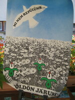 MDF   Választási plakát  , Mi nem repülünk , mi a földön járunk  !  48 x 70 cm
