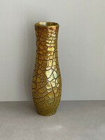 Zsolnay váza, arany-zöld repesztett felülettel.
