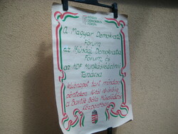 MDF kézzel írott ,  Választási plakát  , 1990 . Ifjúsági Demokrata Fórum   47 x 64 cm