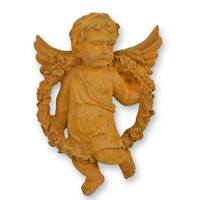Rozsdás öntöttvas szárnyas angyal szobor