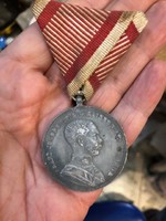 1859. 'Ferenc József II. Class Silver Valor Medal,