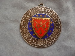 Old French award chaine des rotisseurs international gastronomic society enamel commemorative medal
