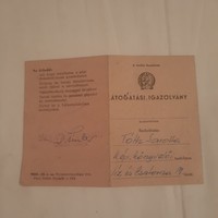 Visiting card issued by the education department of the Stalin Ironworks in 1955