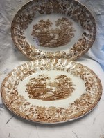 English faience oval serving bowl