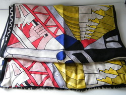 Roy lichtenstein guggenheim museum printed long silk scarf, shawl