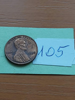 Usa 1 cent 1980 abraham lincoln, copper-zinc 105