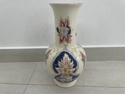 Zsolnay porcelán váza virág mintával ritka 26cm