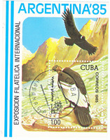 Cuba commemorative stamp block 1985
