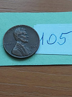Usa 1 cent 1964 abraham lincoln, copper-zinc 105