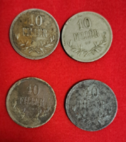 4 pieces of 10 fils in one Hungarian royal bill Austro-Hungarian crown (1892 - 1918) (16)