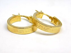 Gold engraved hoop earrings (zal-au106035)