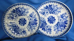 2 Japanese small plates with a flower pattern, missing marked for replacement, diameter 14.5 cm.
