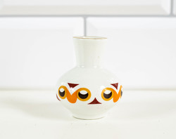 Aquincum porcelán mini váza retro mintával