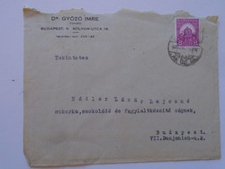 S3.44 Stamped envelope dr. Lawyer Imre Győző - 1930k nádler lazázné lajos chocolate and ice cream