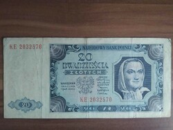 Poland, 20 zlotys 1948