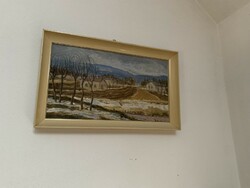 Bokor Vilmos festmény 32x58cm