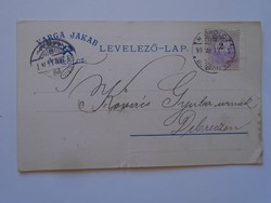 S5.38  Levelezőlap- Varga Jakab  Miskolc -bánya - 1899  -Kovács Gyula Debrecen