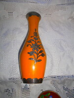 Enamel vase with silver-plated decoration 21 cm