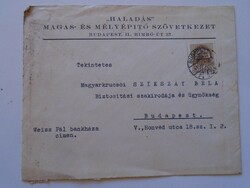 S9.31 Envelope 1941 progress civil engineering association - Béla Sikszay agency in Magyarkrucsói