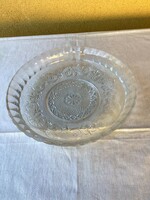 Pressed glass serving bowl 30 cm.