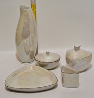 Hollóháza mother-of-pearl glazed table porcelain set 5 pcs (2723)