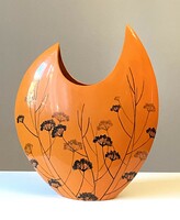 FESTETT NAGYMÉRETŰ FA KINÉZETŰ ÖNTÖTT MŰANYAG DESIGN VÁZA 46 CM