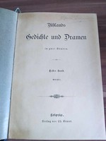 Gótbetűs német nyelvű könyv, Uhlands, Gedichte und Dramen, 1880-90-es évek körüli
