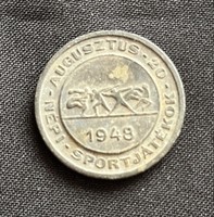 Népi sportjátékok plakett érme 1948-ból