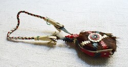 Horseskin water bottle, Hungarian souvenir, decorative item, small size 5 x 8 cm + string