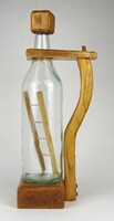 1O196 drinking glass with wooden stand 38 cm