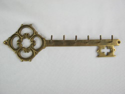 Copper key shaped wall keychain