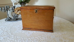 Antique Edwardian oak writing box, traveling desk