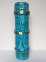 Retro Hungarian turquoise blue ceramic vase, 30 cm