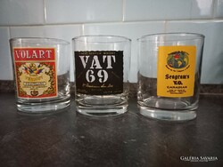 1 db VAT69 whiskys reklámpohár