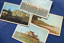 4 db Régi Balaton fotó képeslap  vitorlás verseny , hajó, Tihany...  postatiszta 60as évek