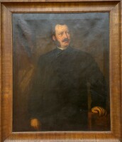 Miklós Barabás: noble man (oil on canvas) 1857. Original!