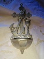 Iconic aluminum holy water container from the fifties, farmhouse decoration