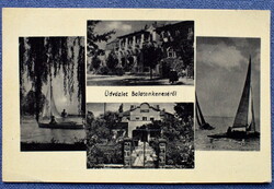 Balatonkenese - mosaic photo postcard 1958 run