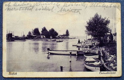 Siófok - boat harbor - photo postcard 1929 run