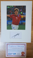 Footballer Pak Chisong autographed photo, signature, with certificate, 40 x 30 cm