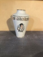 Porcelain de lux vase with the faces of Napoleon and Josephine, hand painted, 13 cm