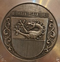 Coat-of-arms pewter plate with dragon (m4112)
