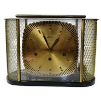 Mid-century modern table clock, mantel clock, Austria Atlanta 1950s. - 3015