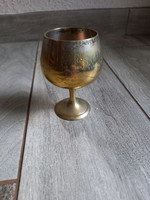 Régi ezüstözött talpas pohár (9,8x6,8 cm)