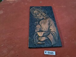 X0165 copper Jesus wall picture 23.5x12.5 cm