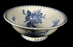 XIX. No. End antique French Sarreguemines earthenware deep serving bowl