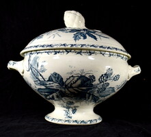 XIX. No. Vege antique French badonviller soup bowl with blackberry handle