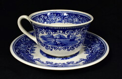 Antique English blue pattern faience teacup!